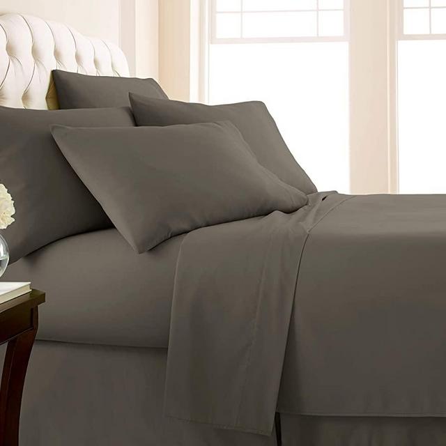 Southshore Fine Living, Inc. Vilano Springs - Premium Collection 6-Piece, 21 Inch Extra-Deep Pocket Sheet Sets, Dark Taupe, King