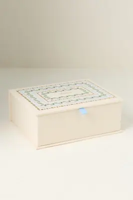 Rifle Paper Co. Delphine Large Embroidered Keepsake Box