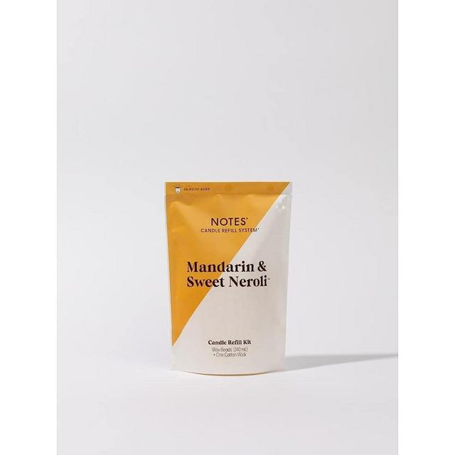 NOTES Sustainable Candle Refill | Non-Toxic Fragrance, Natural Wax Beads (Beeswax, Rice bran and Soy), Cotton Wick and Sustainer - (1) Mandarin & Sweet Neroli