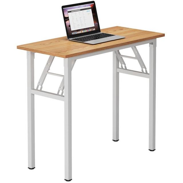 Need Small Desk 31 1/2" No Assembly Foldable Writing Table,Sturdy and Heavy Duty Folding Computer Desks for Small Space/Home Office/Dormitory AC5BW(80 * 40)