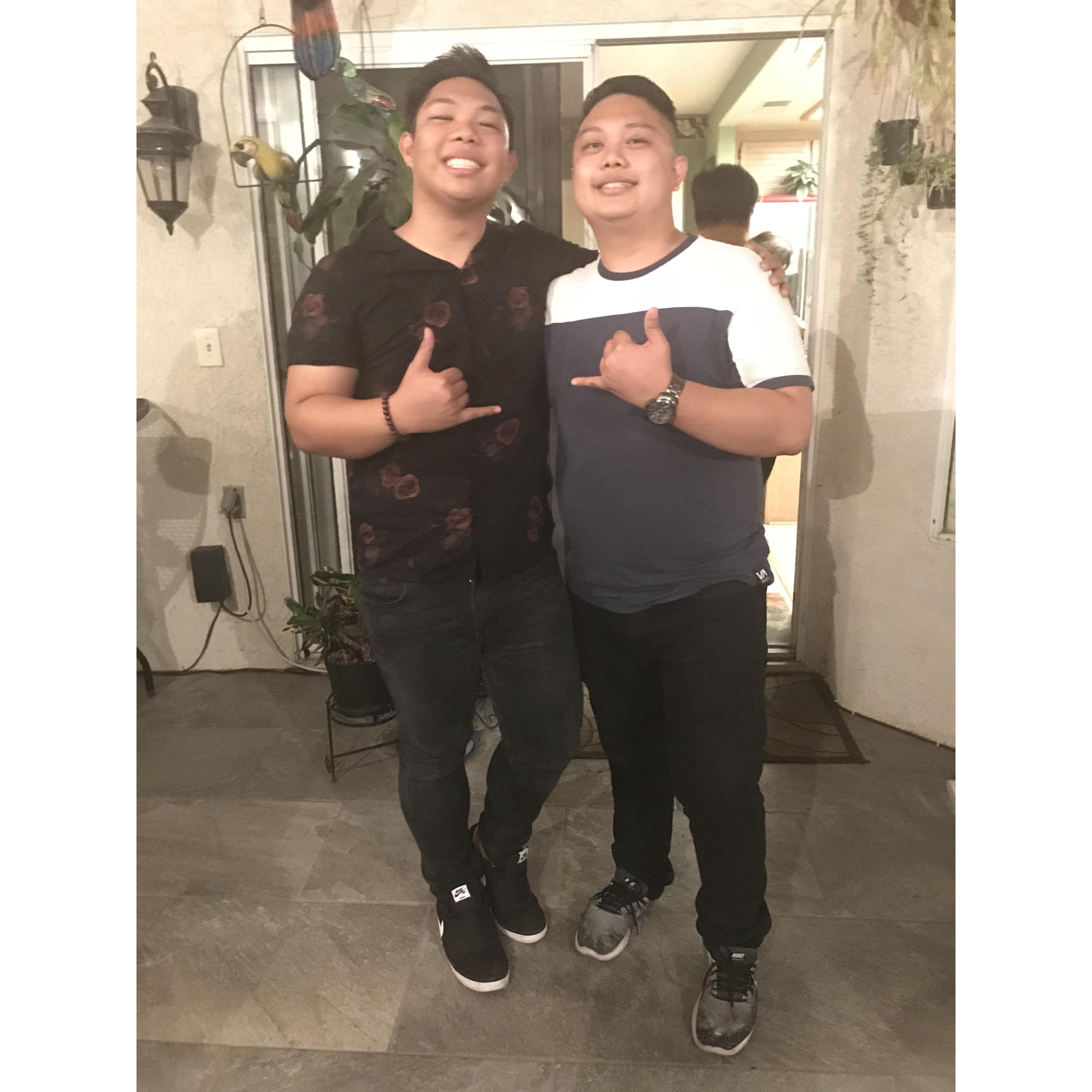 Adrian (the officiant) and Jan celebrating Adrian graduating from the University of Hawaii circa 2018