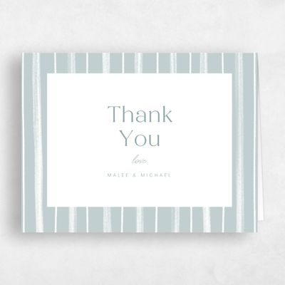 Blue Typography Wedding Thank You - Coastal Landscape