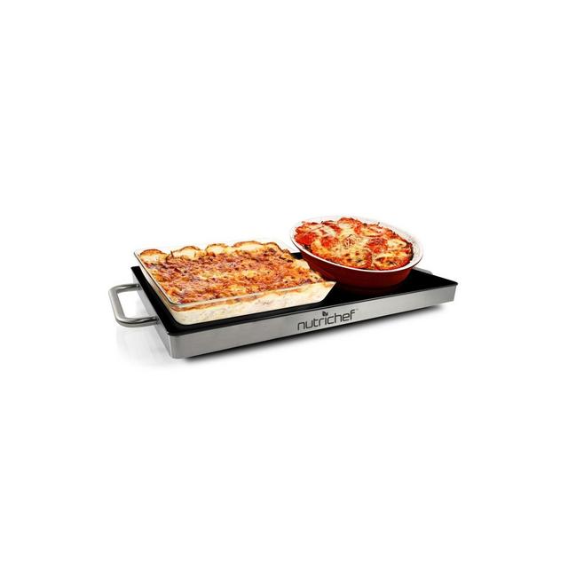 NutriChef Electric Warming Tray / Food Warmer with Non-Stick Heat-Resistant Glass Plate