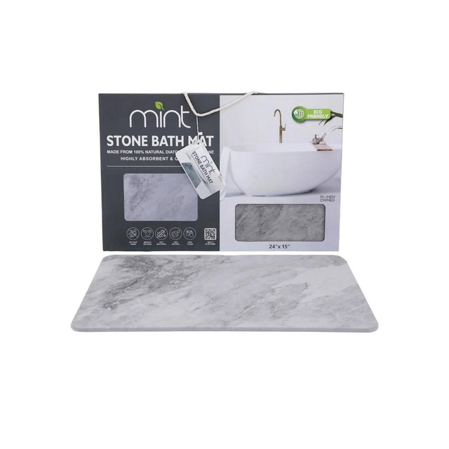 J&V TEXTILES Stone Bath Mat Diatomaceous Earth Shower Mat Non-Slip Super Absorbent Diatomite Stone Mats for Bathroom Floor Quick-Drying Easy to Clean