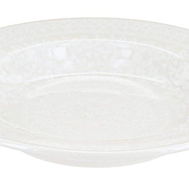 Blue Rose Polish Pottery - Off-white White Lace Soup Plate - 9.25" Diameter - Great Bowl for Soups, Salads, and Pastas