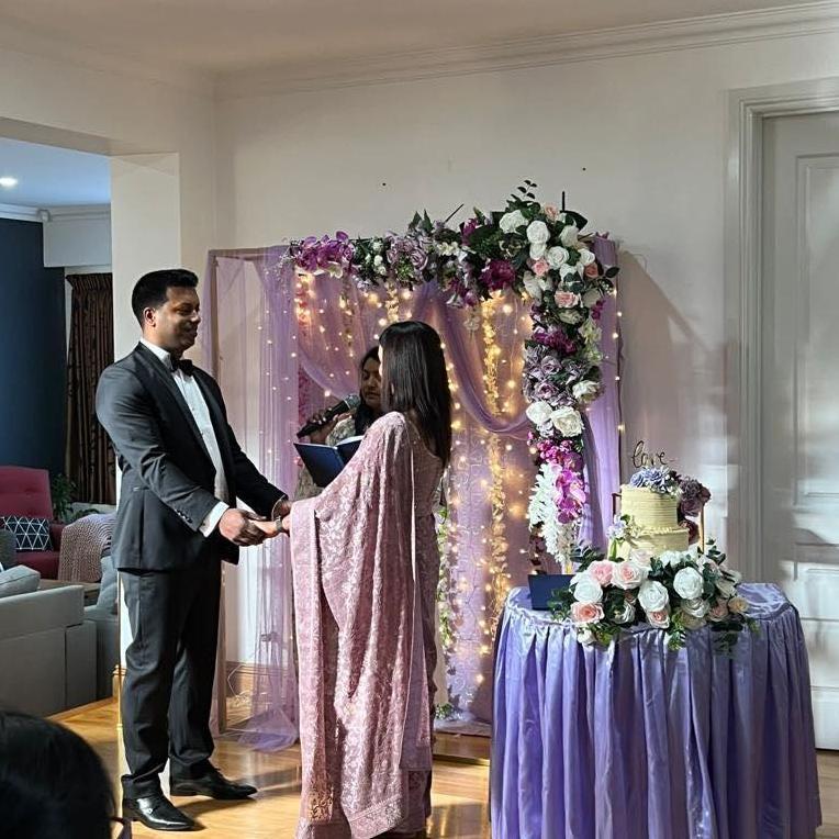 21st of August 2023, the day of their legal marriage at Medina Road, Melbourne