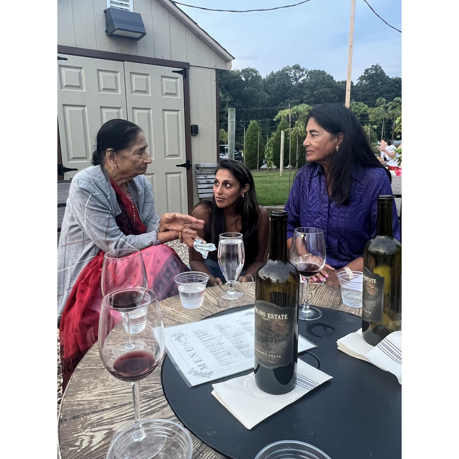 Anessa and Mrs. Amin getting wisdom for the wedding from Pushpaba