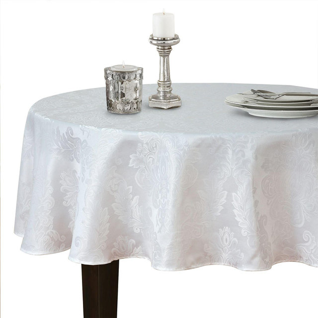 Elrene Barcelona Jacquard Damask Round Tablecloth, 90" x 90"