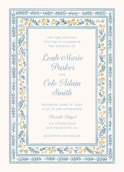 Pervenche Portrait | Dusty Blue | Zola Wedding Invitations