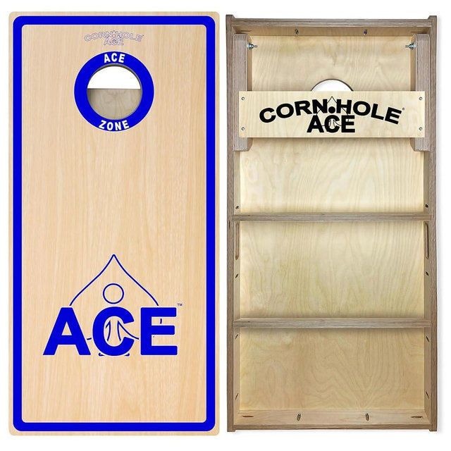 ACE PRO Professional Cornhole Boards - No Bounce! Triple Wide Legs, Made of 3/4" Baltic Birch Plywood, Includes Handles, Made in USA, Pro Tournament Style, ACE Pro Series