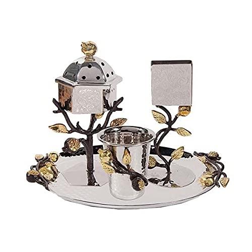 Yair Emanuel Havdallah Set - Stainless Steel - Pomegranates