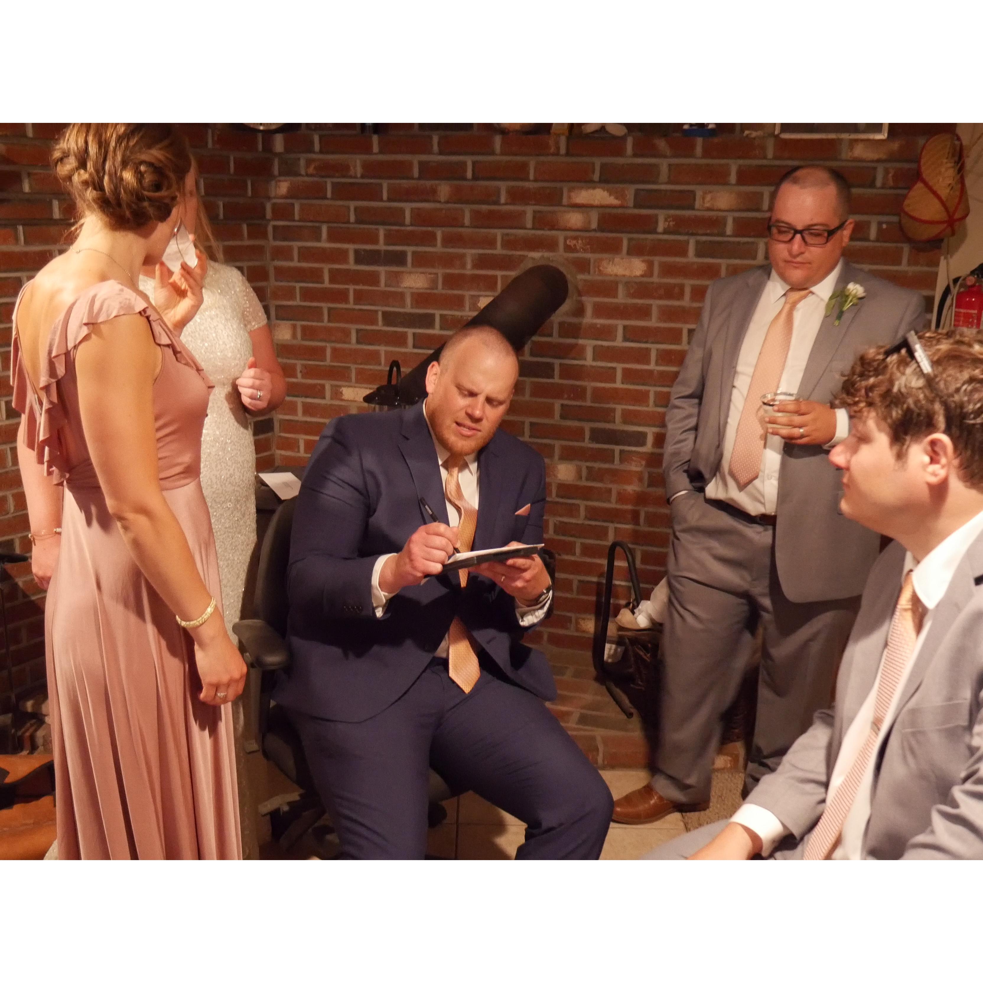 signing our marriage certificate!