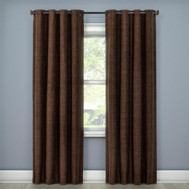 Rowland Blackout Curtain Panel Chocolate (52" X 84")- Eclipse