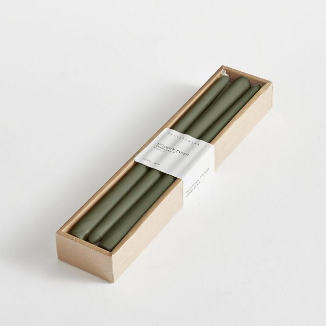 Modern Taper Candles, Set of 6 - Moss