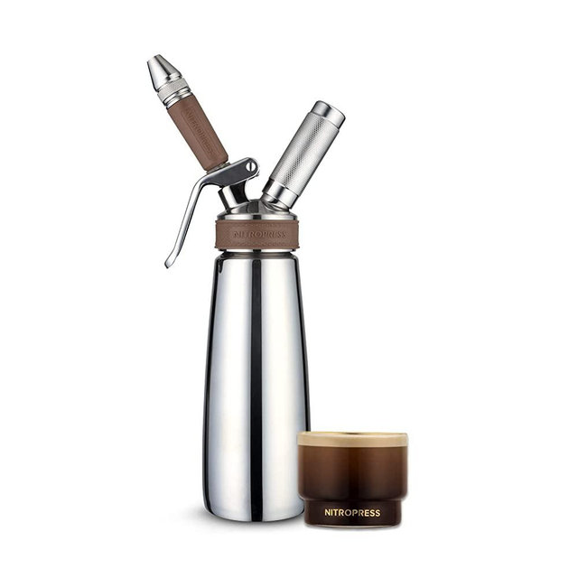 NitroPress Nitro Cold Brew Maker And Dispenser, Nitrogen Infuser, Cold Brew Kit 500ml / 16oz Capacity