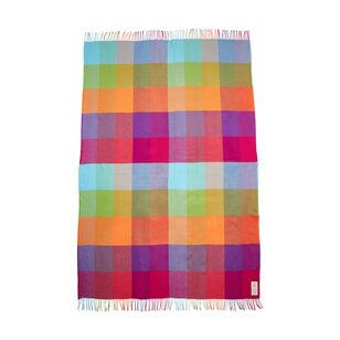 Rainbow Plaid Throw