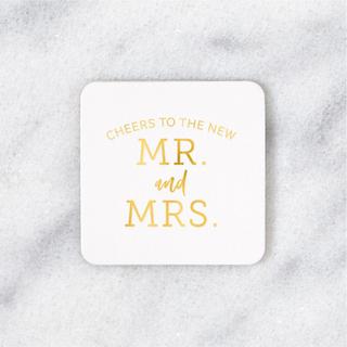 Cheers to the New Couple Square Coaster, Set of 50