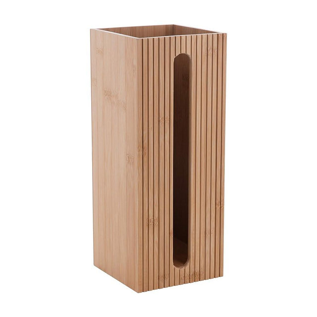 Bath Bliss Square Natural Bamboo Collection, Storage Jar, Tissue Matching Accessories to Decorate Your Bathroom, Toilet Paper Reserve