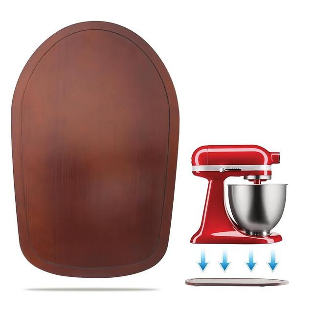 Mixer Slider Compatible with Kitchen aid Bowl Lift 4 .5-5 Qt Stand Mixer Pine Wood - Kitchen Countertop Storage Mover Sliding Caddy for Kitchen Aid 4 .5-5 Qt Mixer (4 .5-5 Qt -Bright Brown)