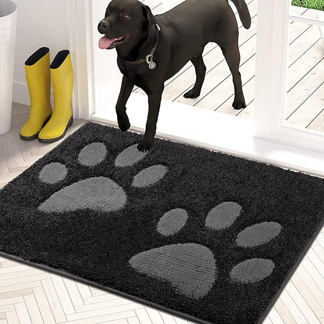 PURRUGS Dirt Trapper Door mat 23.5" x 35.5", Non-Skid/Slip Machine Washable Entryway Rug, Dog Door Mat, Super Absorbent Welcome mat for Muddy Wet Shoes and Paws