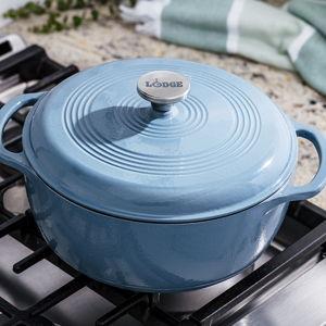 6 Quart Storm Blue Essential Enamel Cast Iron Dutch Oven
