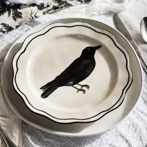 Halloween Crow Stoneware Plate