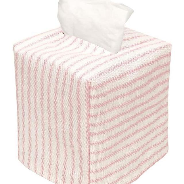 Tissue Box Cover Tissue Holder Tissue Dispenser Square Cube, Soft Fabric Cover Slips Over Cardboard Facial Tissue Boxes - Pink Room Decor, Nursery Decor, Bathroom, Bedroom, Lined Fabric Folds Flat