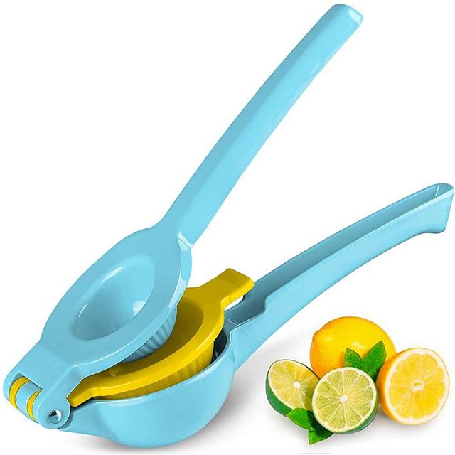 Top Rated Zulay Premium Quality Metal Lemon Lime Squeezer - Manual Citrus Press Juicer (Blue Yellow)