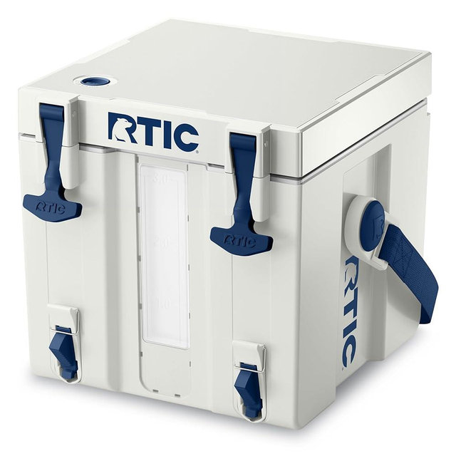 RTIC Halftime Water Cooler 3 Gallon Portable Carrier Container, Drink Beverage Dispenser, Stackable with 2 Taps, Bottleless, BPA-Free, for Sports, Camping, BBQ, Parties, Picnic, Cool Grey & Navy