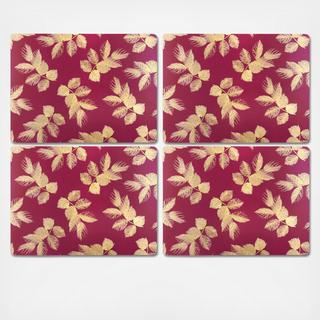Sara Miller London Pimpernel Etched Leaves Placemat, Set Of 4