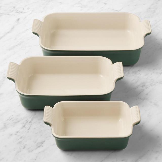 Le Creuset Heritage Open Rectangular Dishes, Set of 3, Foret