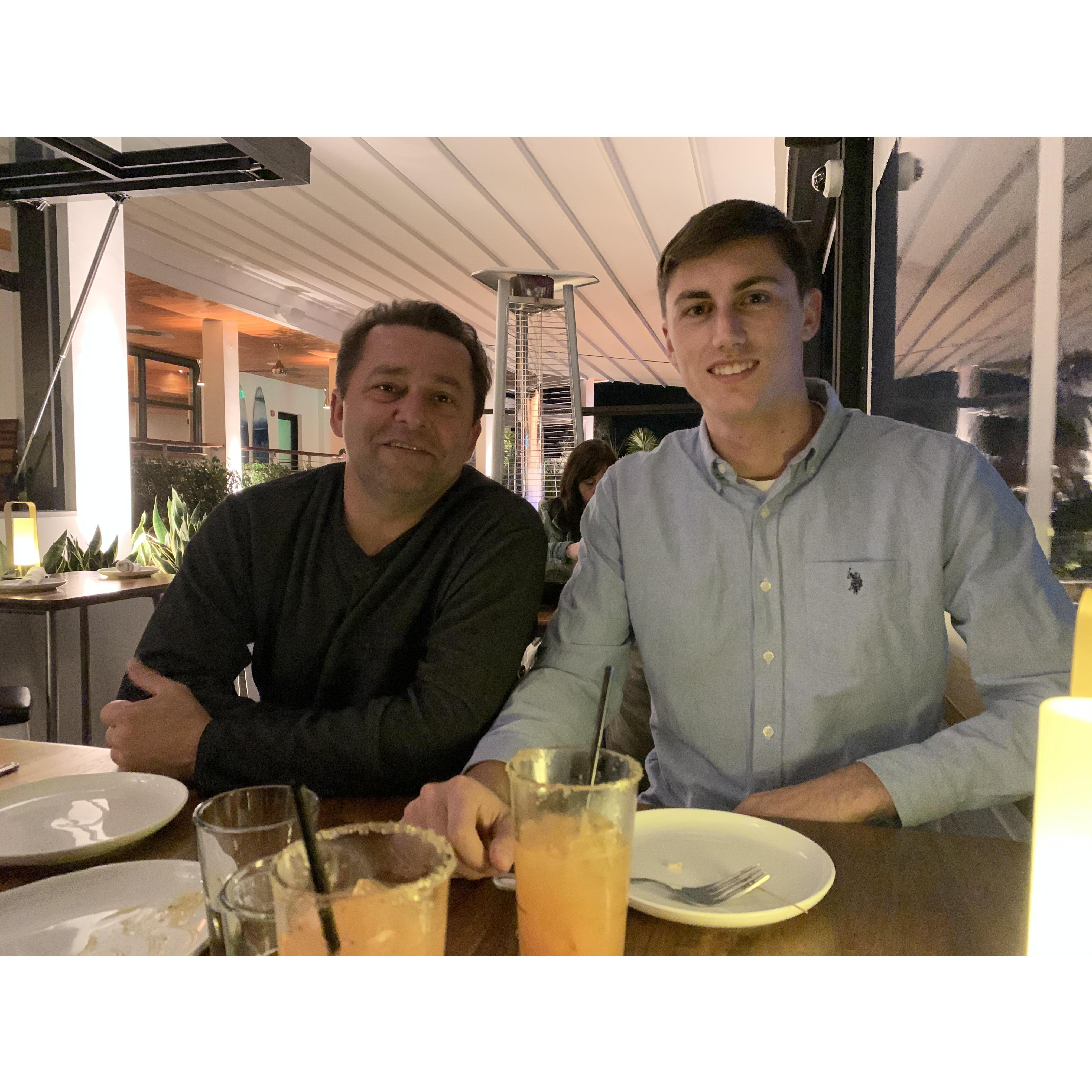 Out to dinner with Steph’s dad!