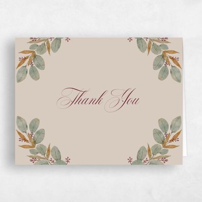 Canvas Tan, Beige Wedding Thank You - Nutmeg Landscape