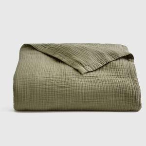 Organic Airy Gauze Blanket - Olive, King/Cal King