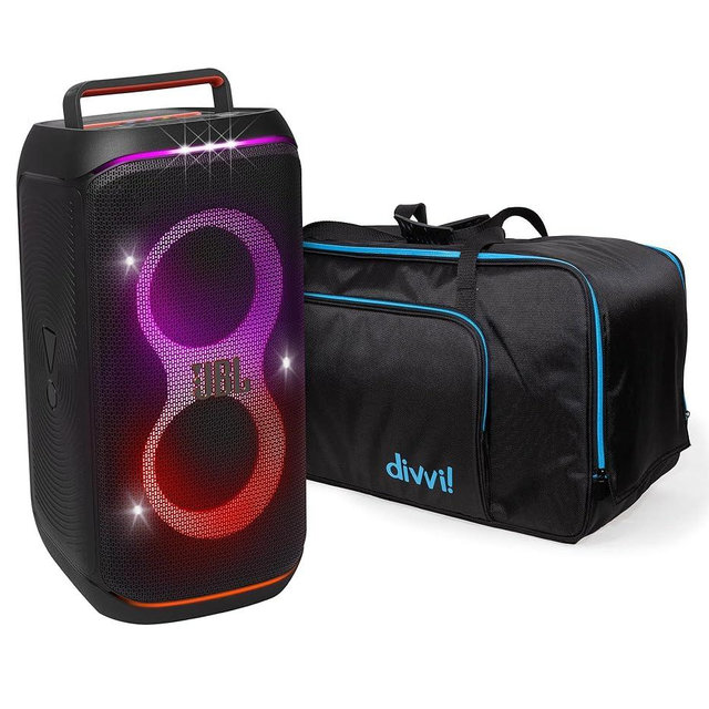 JBL PartyBox Club 120 Portable Bluetooth Speaker Bundle with divvi! Protective Transport Bag