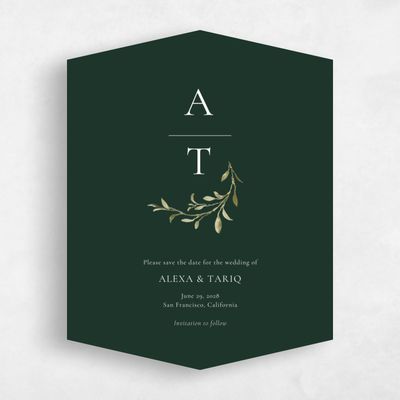 Green Diamond Wedding Save the Date - Somerset Portrait