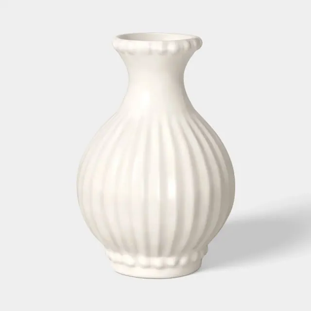 6" Beaded Ceramic Bud Vase Ivory - Threshold™