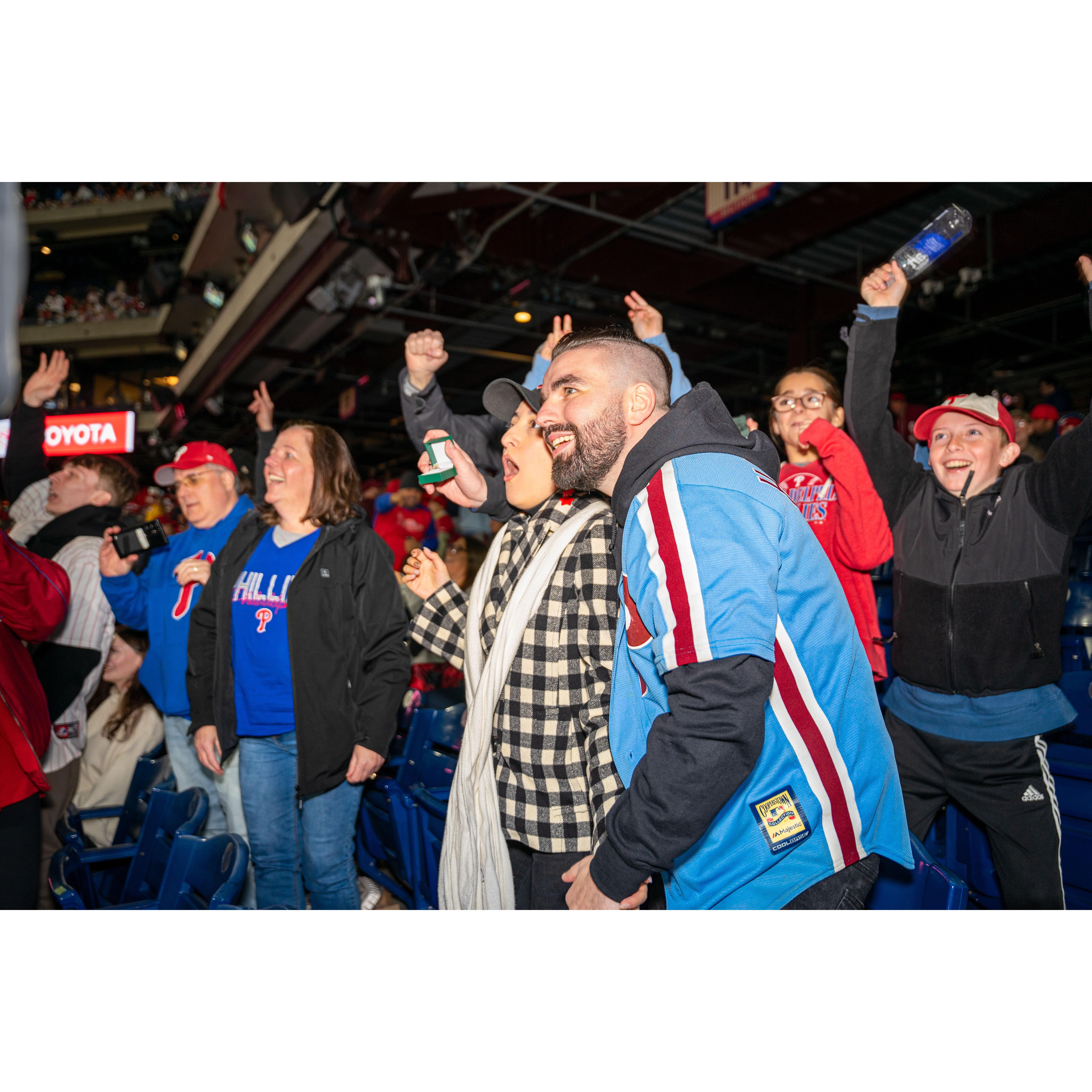 The moment Yolany realized Jonathan was proposing.