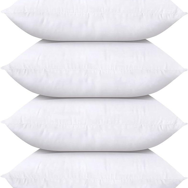 Utopia Bedding Throw Pillows (Set of 4, White), 17 x 17 Inches Pillows for Sofa, Bed and Couch Decorative Stuffer Pillows