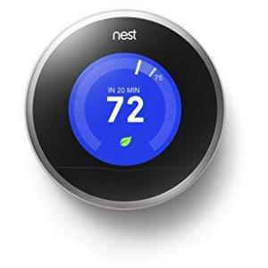 Nest Learning Thermostat, Easy Temperature Control for Every Room in Your House, Stainless Steel (Third Generation), Works with Alexa