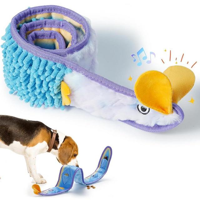 Nocciola No Stuffing EEL Crinkle Dog Squeaky Toys - Durable Dog Toys for Tug of War, Small Puppy Toys to Keep Them Busy, Tough Plush Toys for Small Medium Large Dogs & Aggressive Chewers (Blue)