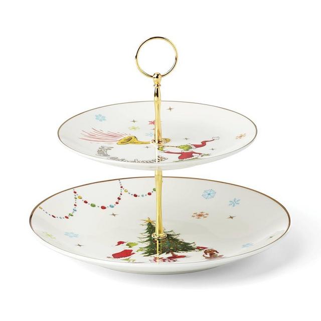 Lenox 897085 Merry Grinchmas Dinnerware 2-Tiered Server