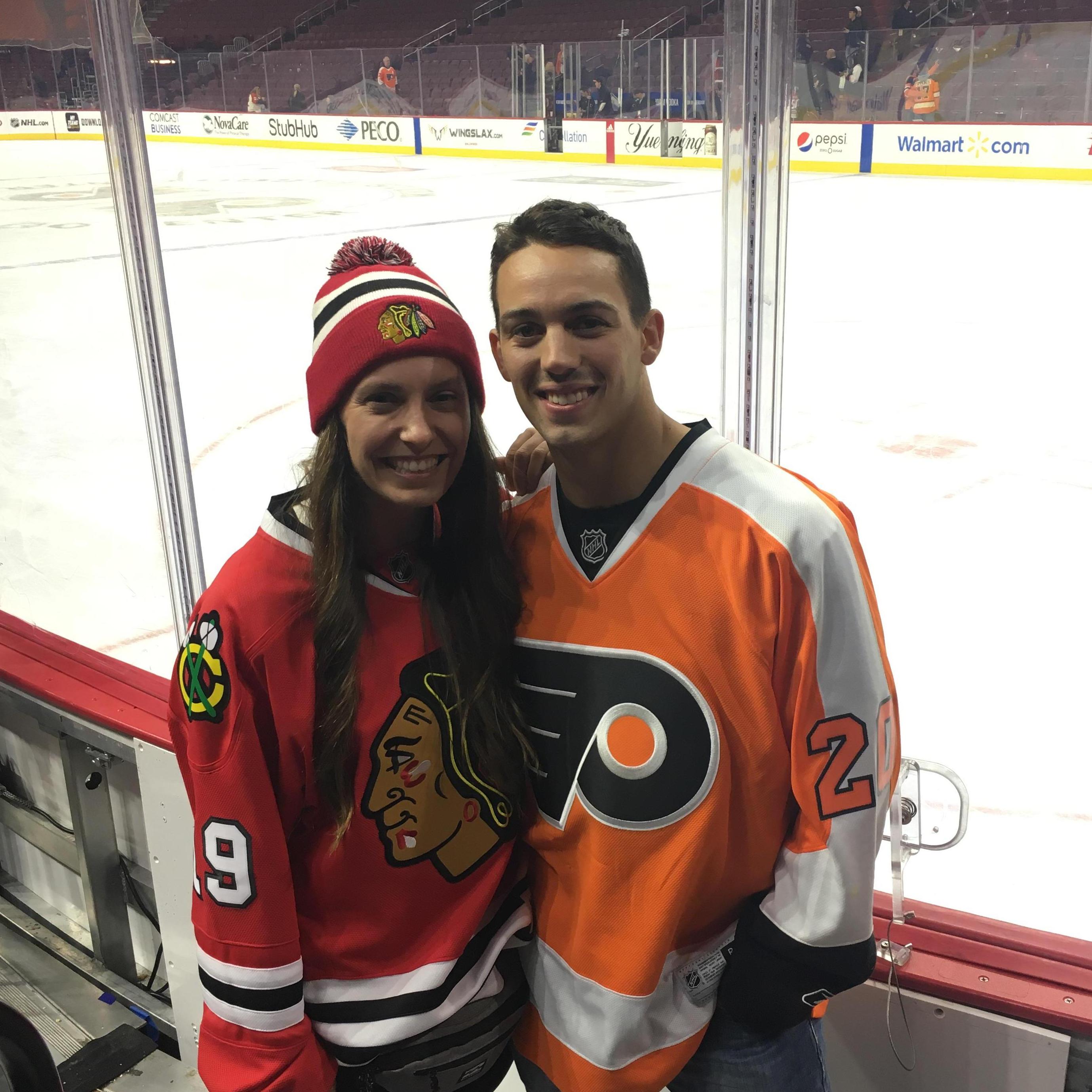 Blackhawks vs Flyers in Philly, November 2018 - Much to Sara's dismay, the Flyers crushed the Hawks 4-0.