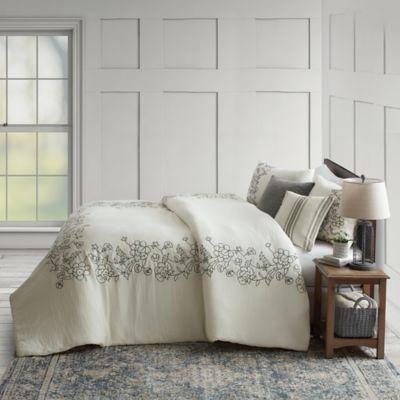 Bee & Willow™ Home Floral Embroidered 3-Piece Full/Queen Comforter Set in White/Black