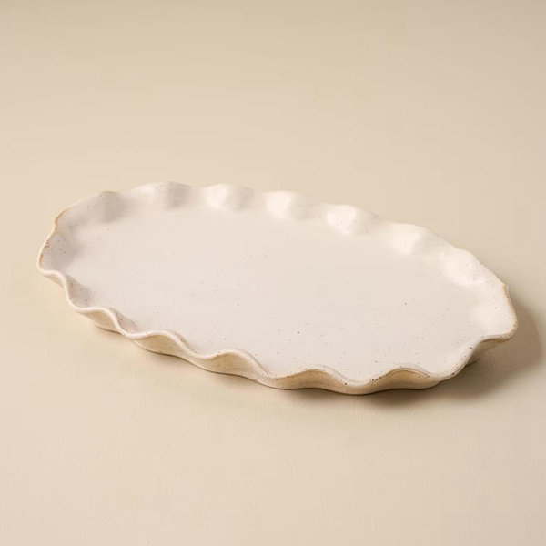 Ceramic Ruffled Tray Large