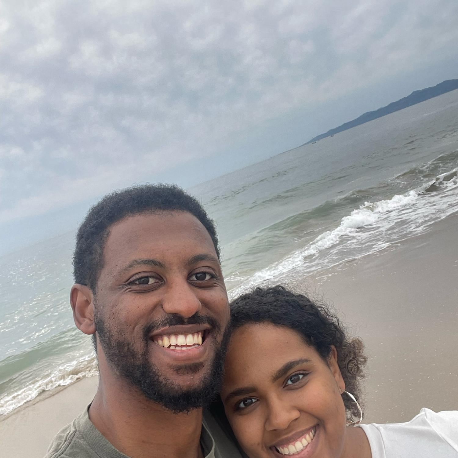 Visiting the beach we met at in LA for the first time since getting engaged!
