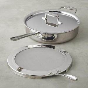 All-Clad d5 Stainless-Steel 4-Qt. Deep Sauté Pan with Splatter Screen