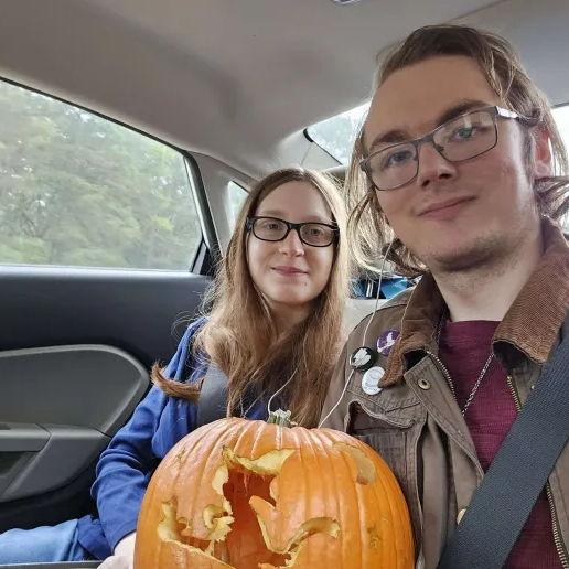 Second time carving a pumpkin.
