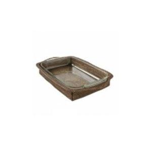 Woven Rectangular Baker Four Quart with Pyrex Insert