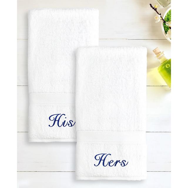 Linum Home 100% Turkish Cotton "His" and "Hers" 2-Pc. Hand Towel Set